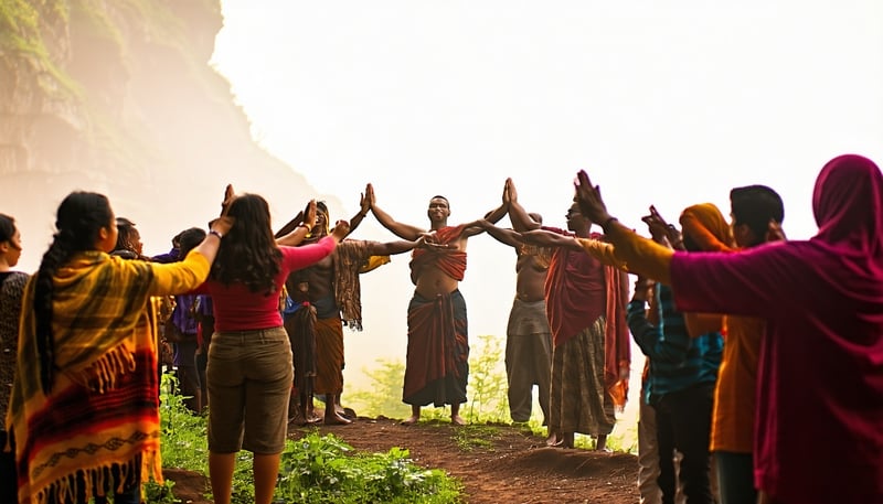 People supporting each other on a spiritual journey