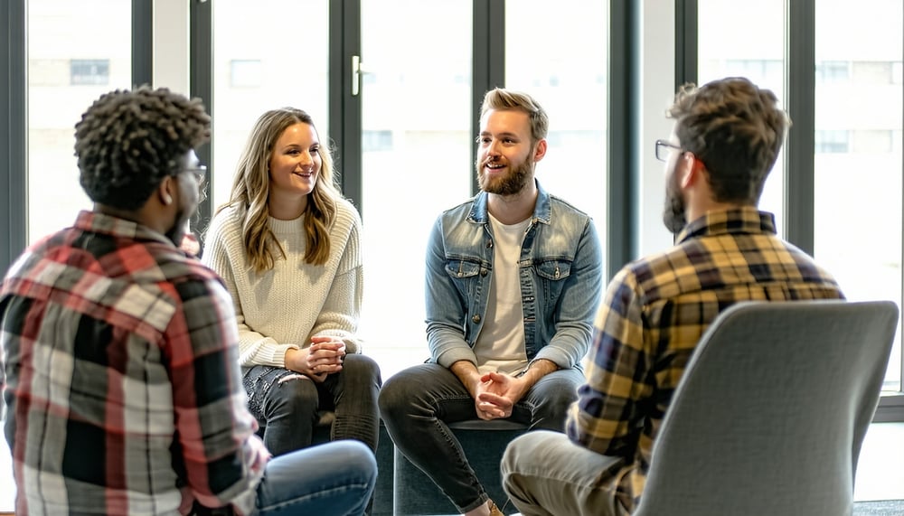 People supporting each other in a faith-based discussion group